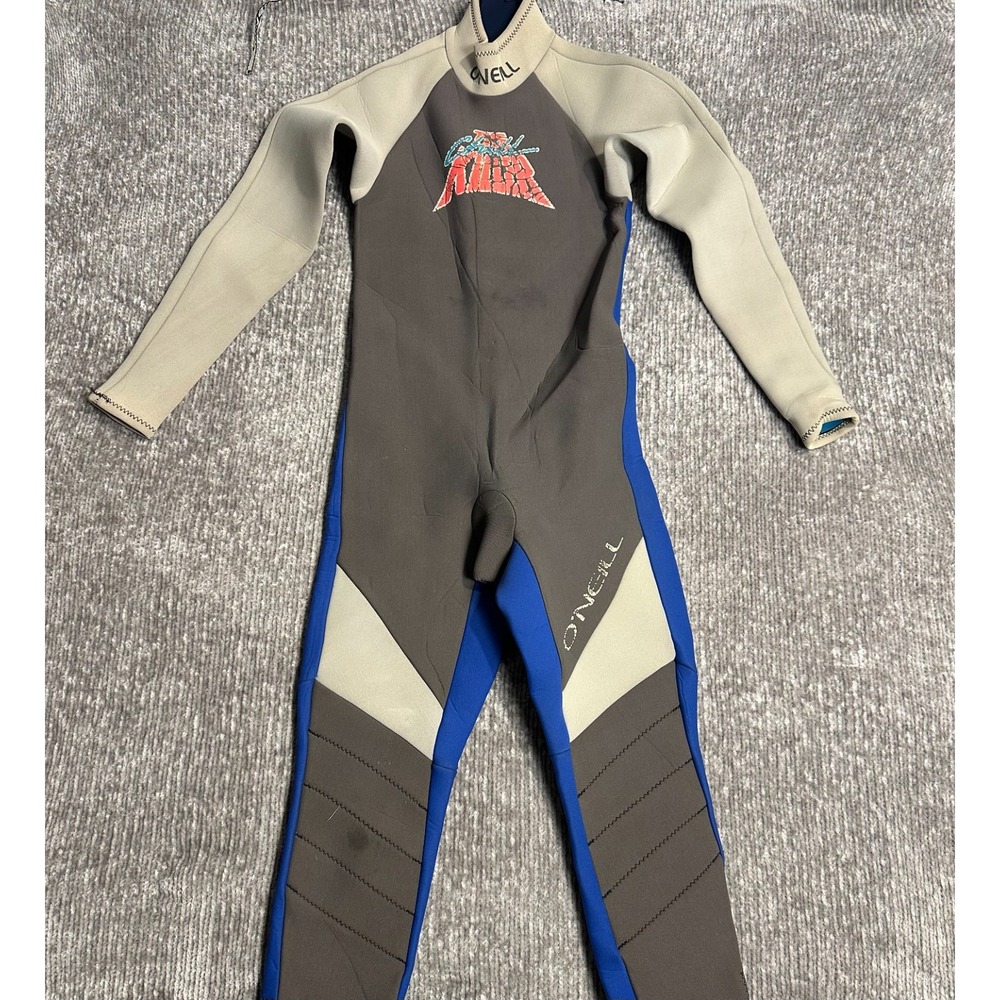 Vintage O'Neill RT-20 The Chill Killer Full Wetsuit Youth Size 14 Blue Gray Surf